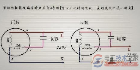 220V單相電機(jī)接線圖